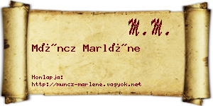 Müncz Marléne névjegykártya